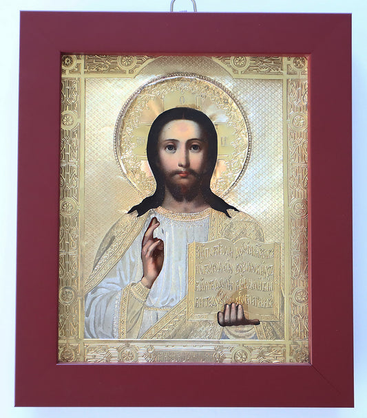 Christian, Orthodox icon of the Lord Almighty in a silver cover. | 5753 |