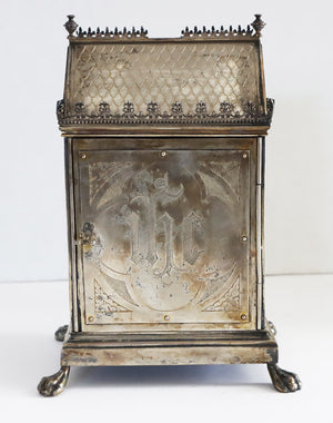 A Silver Sacred Bread Box in the shape of a Gothic Building. Gothic Revival. | 5758 |