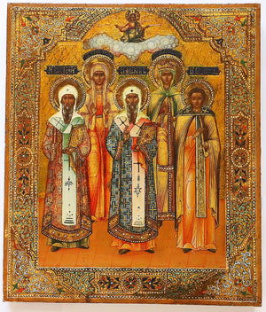 Christian, Orthodox icon of FIVE SELECTED SAINTS. | 5789 |