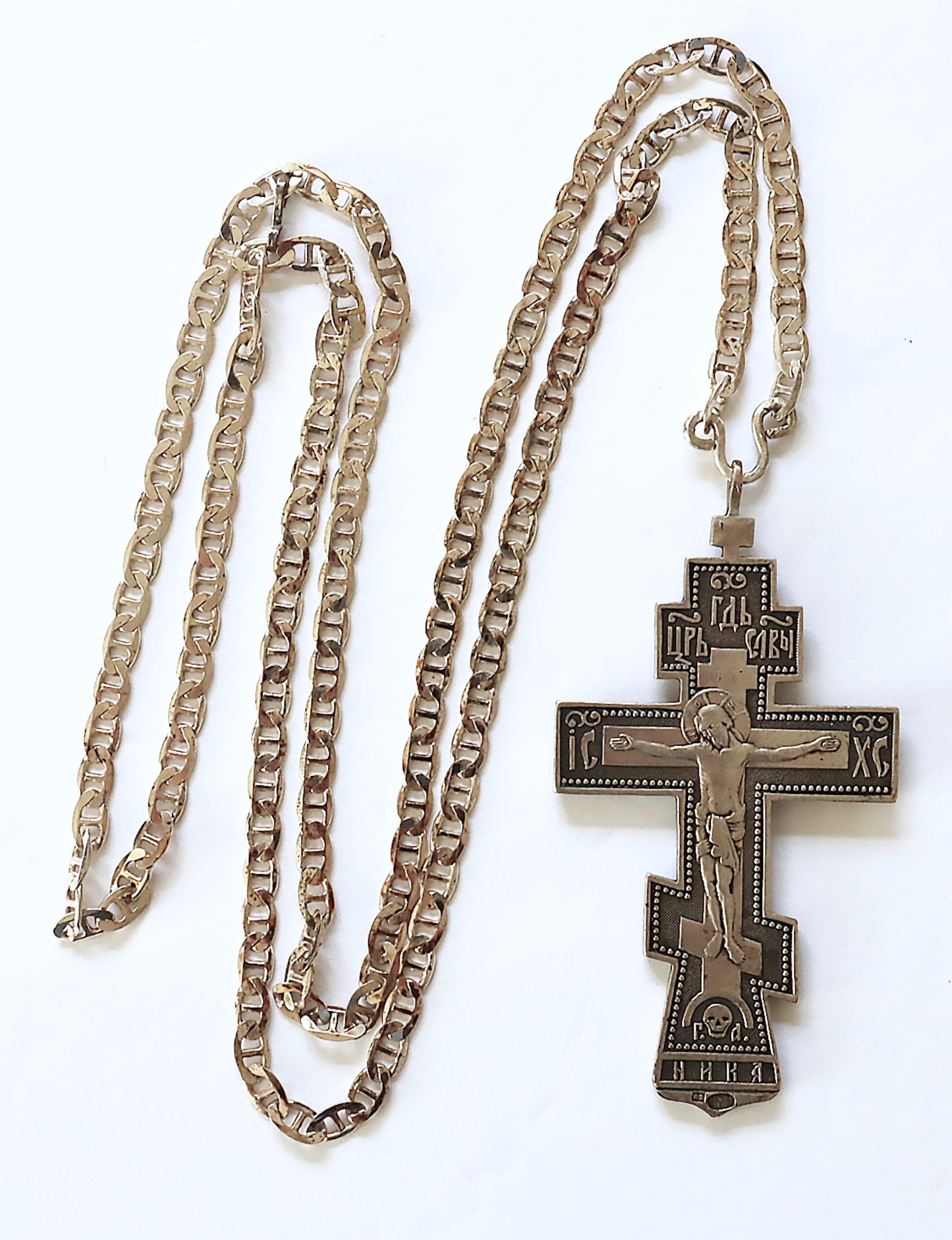 Russian Silver Pectoral Priest Cross with chain 19th century | 5810 |