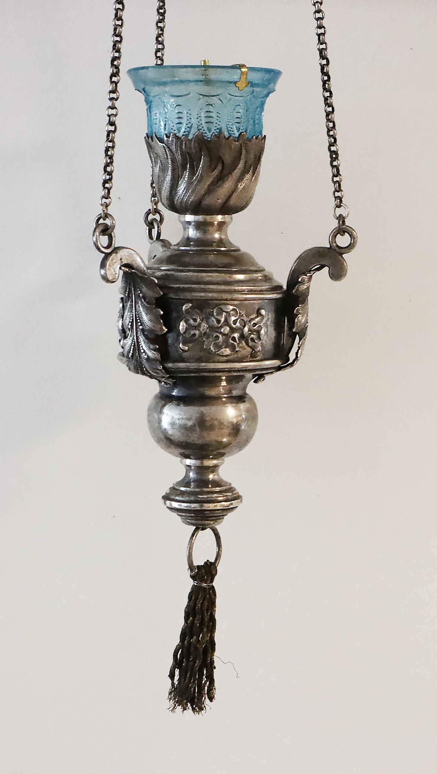 Byzantine-style silver church oil lamp/Lampada. | 5858 |