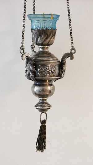 Byzantine-style silver church oil lamp/Lampada. | 5858 |