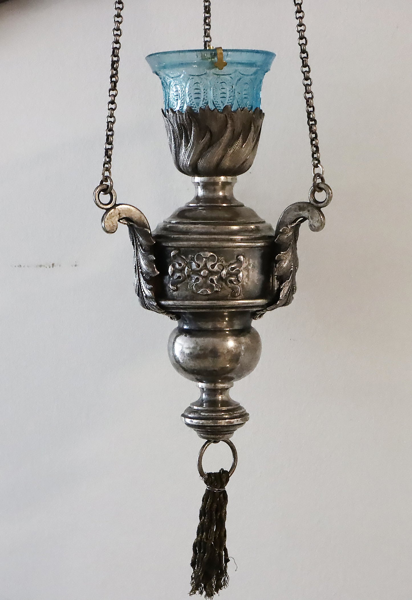 Byzantine-style silver church oil lamp/Lampada. | 5858 |