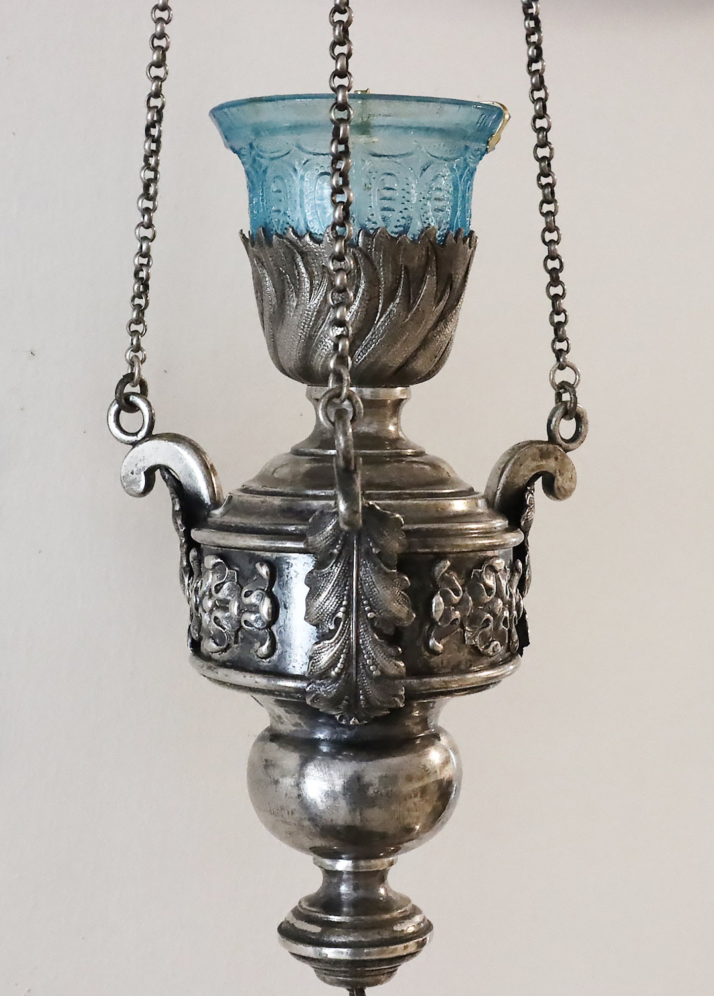 Byzantine-style silver church oil lamp/Lampada. | 5858 |