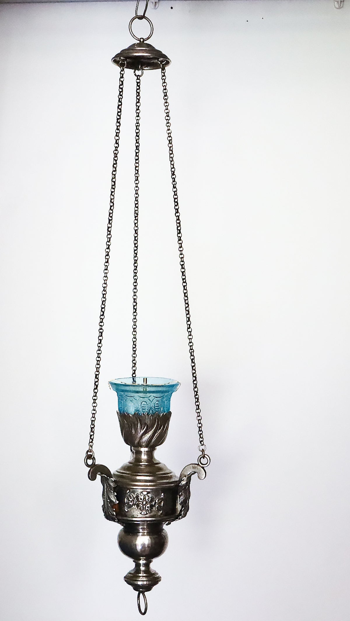 Byzantine-style silver church oil lamp/Lampada. | 5858 |