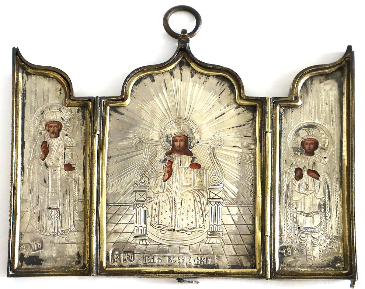 Christian Russian Orthodox icon: a three-panel folding icon (triptych). | 5864 |