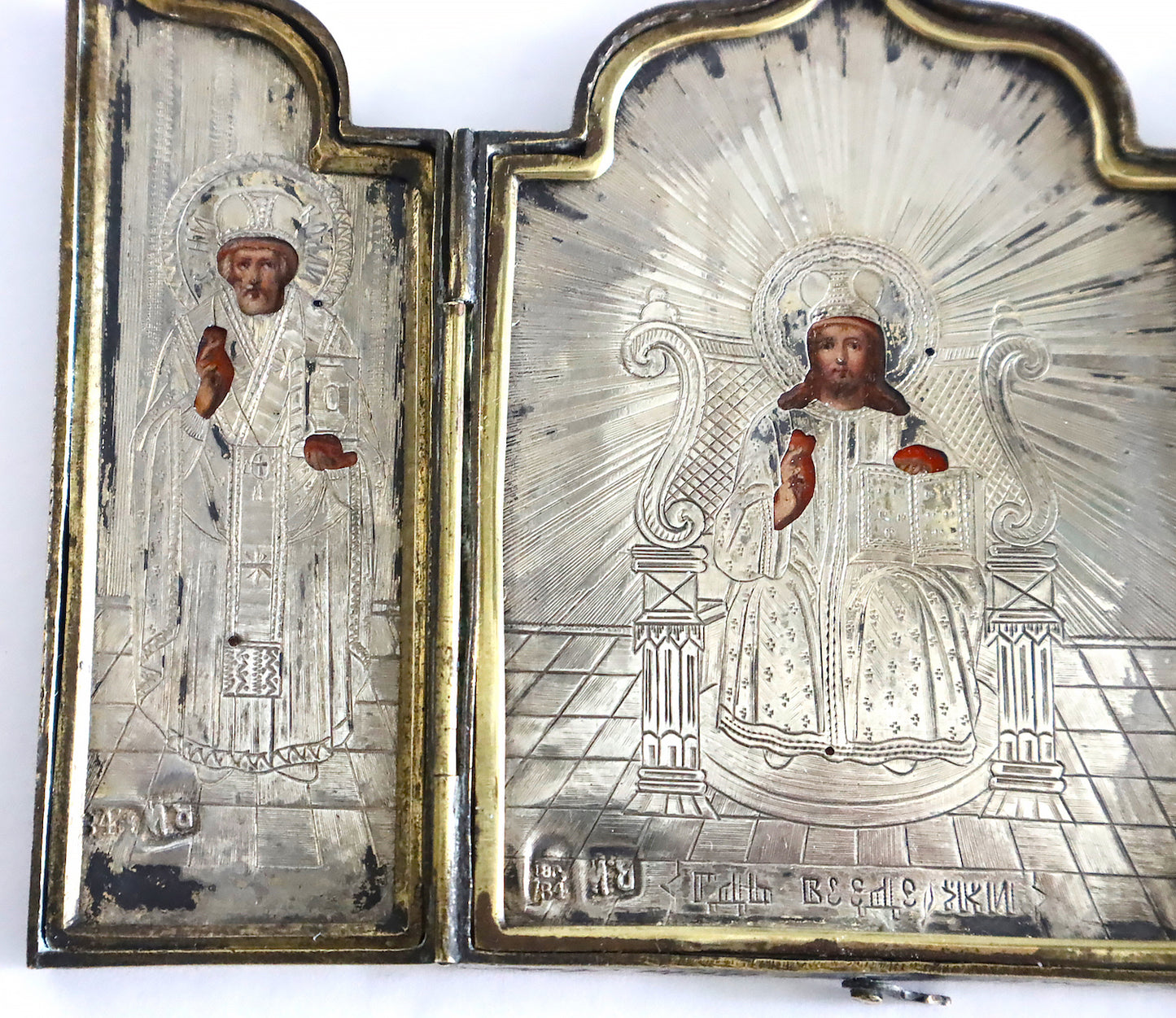 Christian Russian Orthodox icon: a three-panel folding icon (triptych). | 5864 |