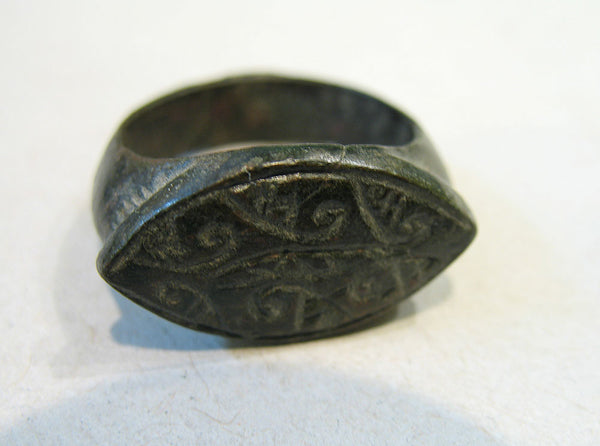 0325 | Superb Authentic Ancient Antiquities Bronze Ring Astrological Ring Byzantine, 7th -11th century AD