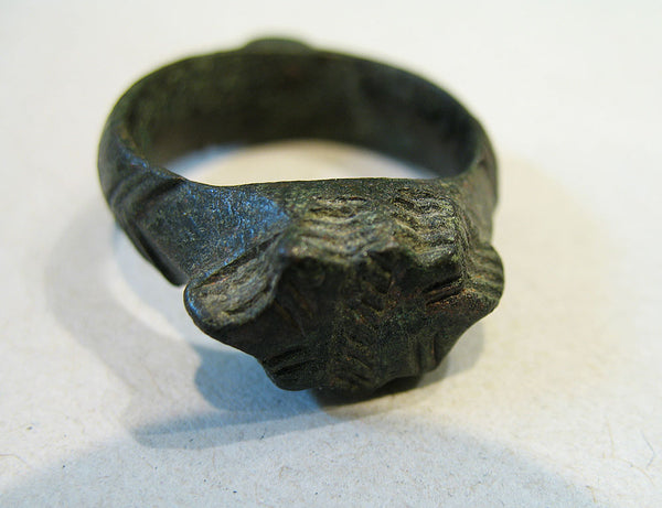 0329 | Superb Authentic Ancient Antiquities Bronze Ring Astrological Ring Byzantine, 7th -11th century AD