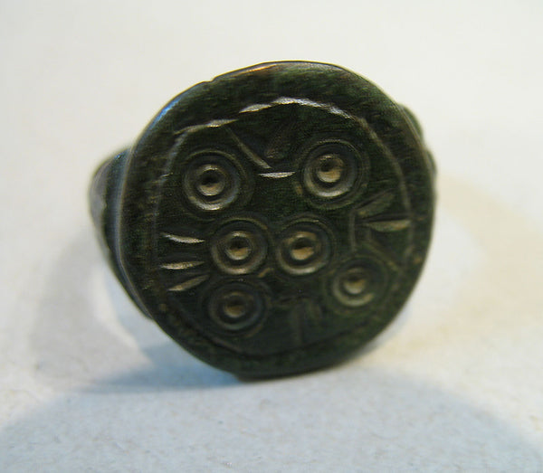 0331 | Superb Authentic Ancient Antiquities Bronze Ring Astrological Ring Byzantine, 7th -11th century AD