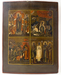 3884 | Antique 19th century, Orthodox, Four Parts Russian Icon