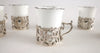 4538 | Antique 19th. century Coalport Porcelain Demitasse Cups With Sterling Holders, Set Of Six
