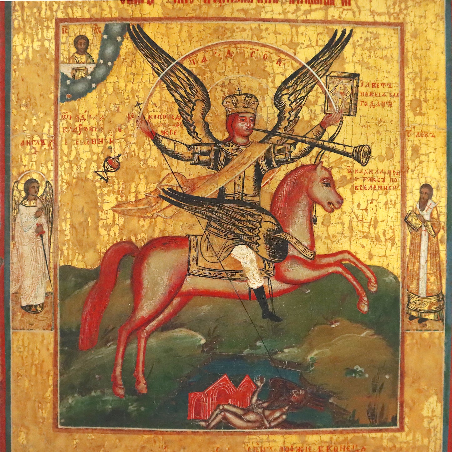 4836 | Antique 19th century, Orthodox Russian icon: ARCHANGEL MICHAEL