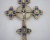 4841 | Antique 19th century, Orthodox Russian icon: SILVER-GILT AND CLOISONNÉ ENAMEL CRUCIFIX CROSS,
