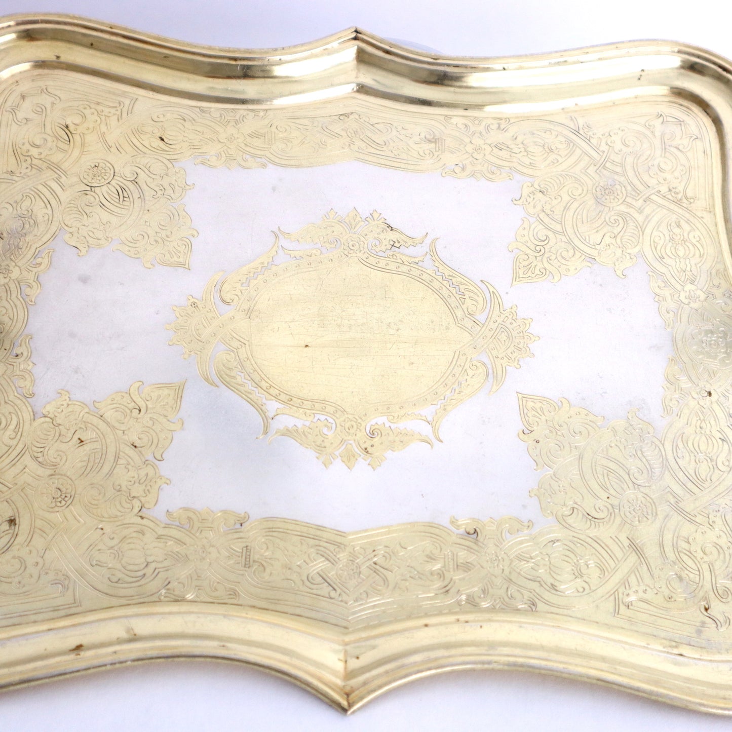 5000 | Antique, 19th century Russian 84 silver tray.