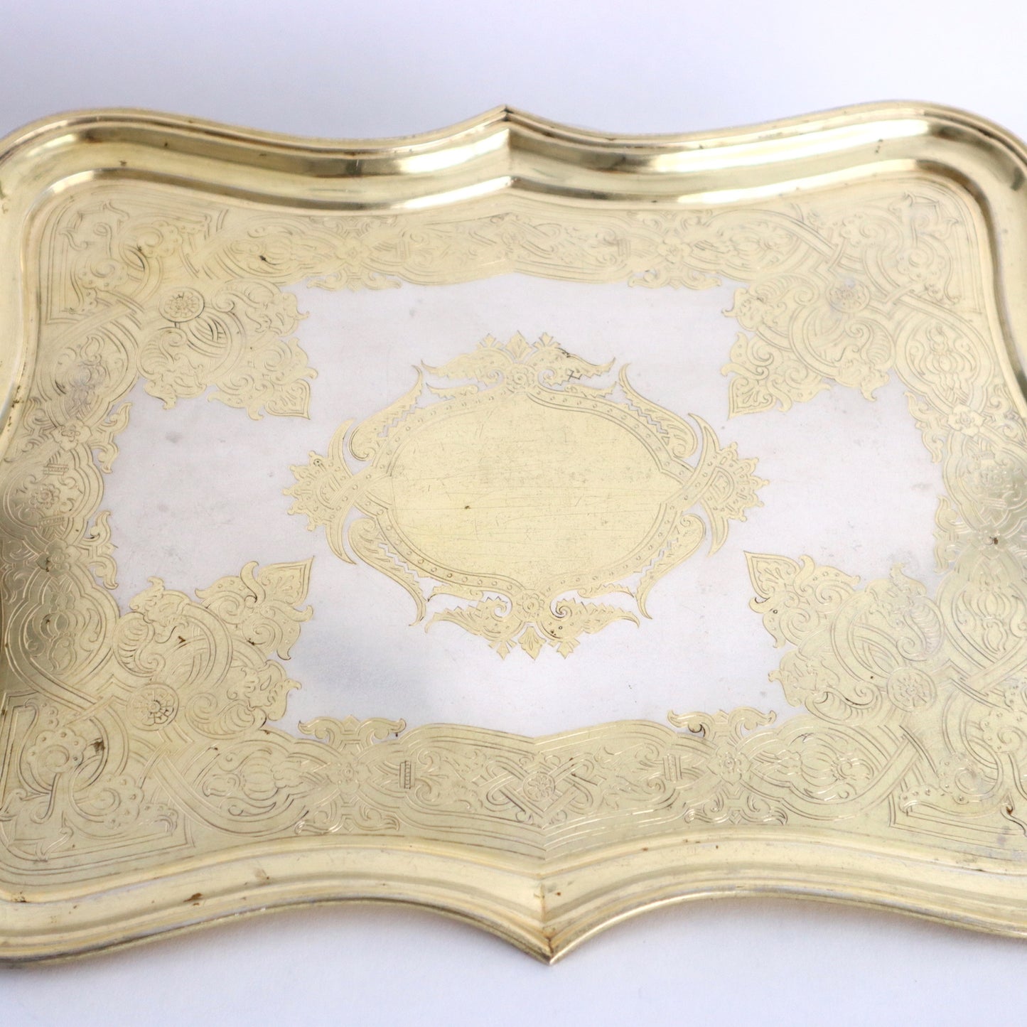 5000 | Antique, 19th century Russian 84 silver tray.