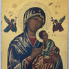 5130 | Antique 19th c. A DATED IMAGE OF THE MOTHER OF GOD OF THE LADY OF