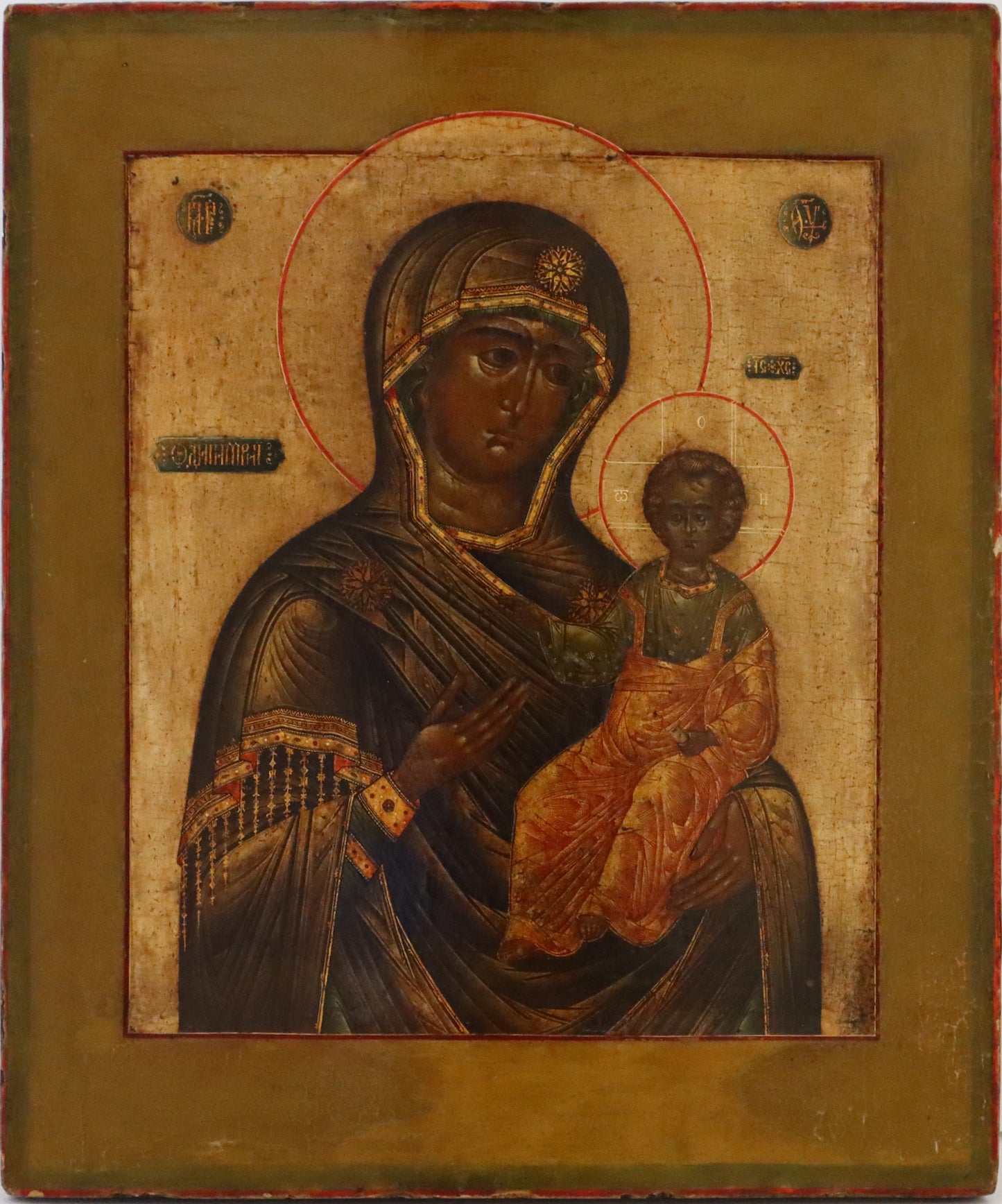 Antique 17th century, Orthodox Russian icon: Mother of God Hodegetria 17th century | 5159 |