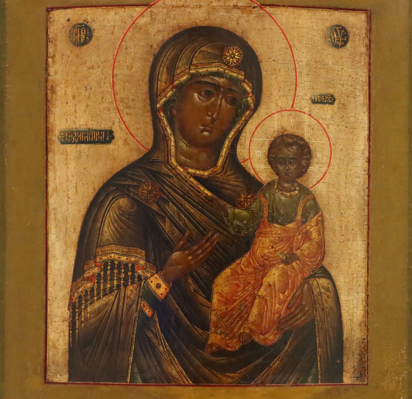 Antique 17th century, Orthodox Russian icon: Mother of God Hodegetria 17th century | 5159 |