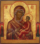 5169 | Antique 19th century, Orthodox Russian icon: Hodegetria-Eleusa Mother of God